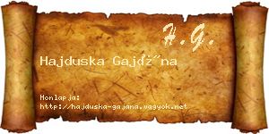 Hajduska Gajána névjegykártya